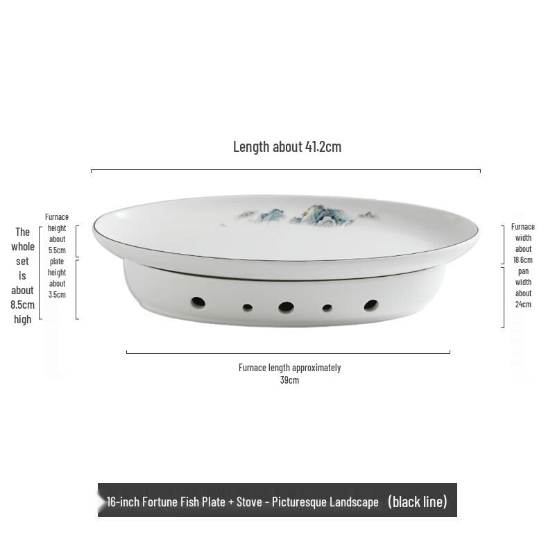 Nordic Ceramic Warming Fish Plate Set