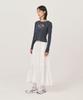 GRASPLAN Shirring Long Skirt_White