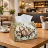 1pc Vintage Baroque Floral Tissue Box Cover,Classic Rose Ornate Framed High-Quality,Waterproof,Durable,Lightweight,Foldable Storage,Ideal for Living R