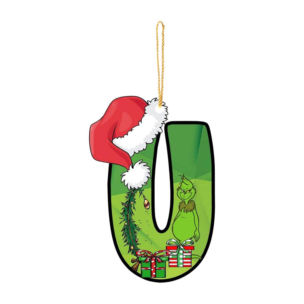 Santa 2D Flat Acrylic Christmas Tree Hanging Decoration Sports Car Decoration Flat Decoration Pendant