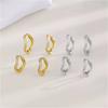 Mariasz Minimalist 6/8/10mm Classic Tiny CZ Irregular Wave Hoop Earrings Stackable Gold Earrings for Women Huggie Jewelry