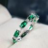 S925 Sterling Silver Elegant Oval Green Zircon Engagement Ring for Women Wedding Band Jewelry Gift