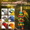 Parrot Toy Wooden Bird Chew Toy with Hook Multicolored Parrot Chewing Toy Birdcage Accessories Pet Supplies for Macaw Cockatoo