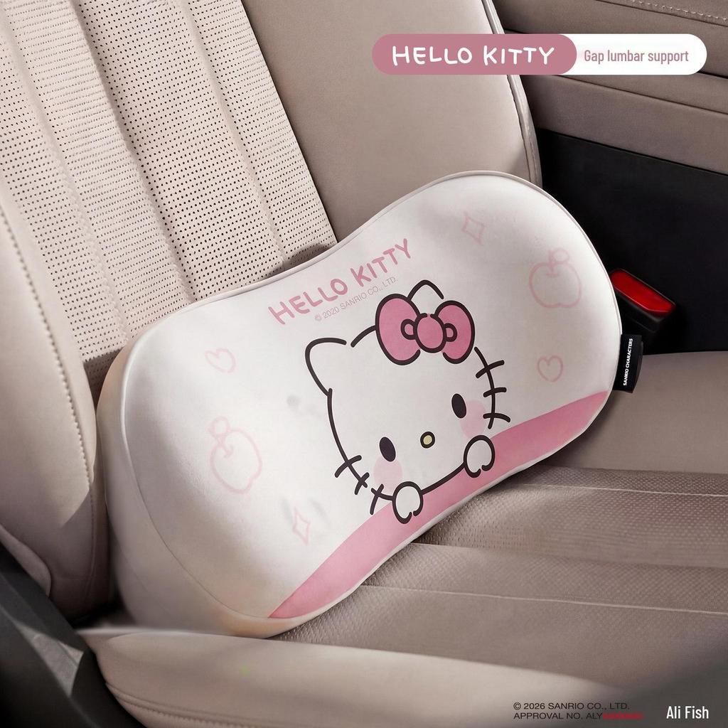 Hello Kitty Car Headrest and Neck Support Pillow for Tesla - Interior Backrest and Lumbar Cushion