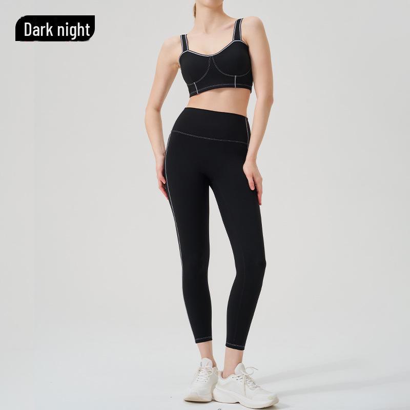 High-Performance Women's Yoga and Fitness Suit: Solid Color, High-Elastic, Tight Fit
