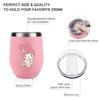 My Melody Tumbler Lid Stainless Steel Vacuum Insulated 350ml Double Structure Keeps Cold Spill-resistant Beer Coffee Stylish Birthday Wedding Gift.