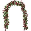 Red Berry Garland,Flexible Artificial Red Blackberry Burgundy Garland