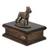 Schnauzer I - urn for dog ashes, personalized urn with a statue, wooden urn with a dog by Art-Dog brand