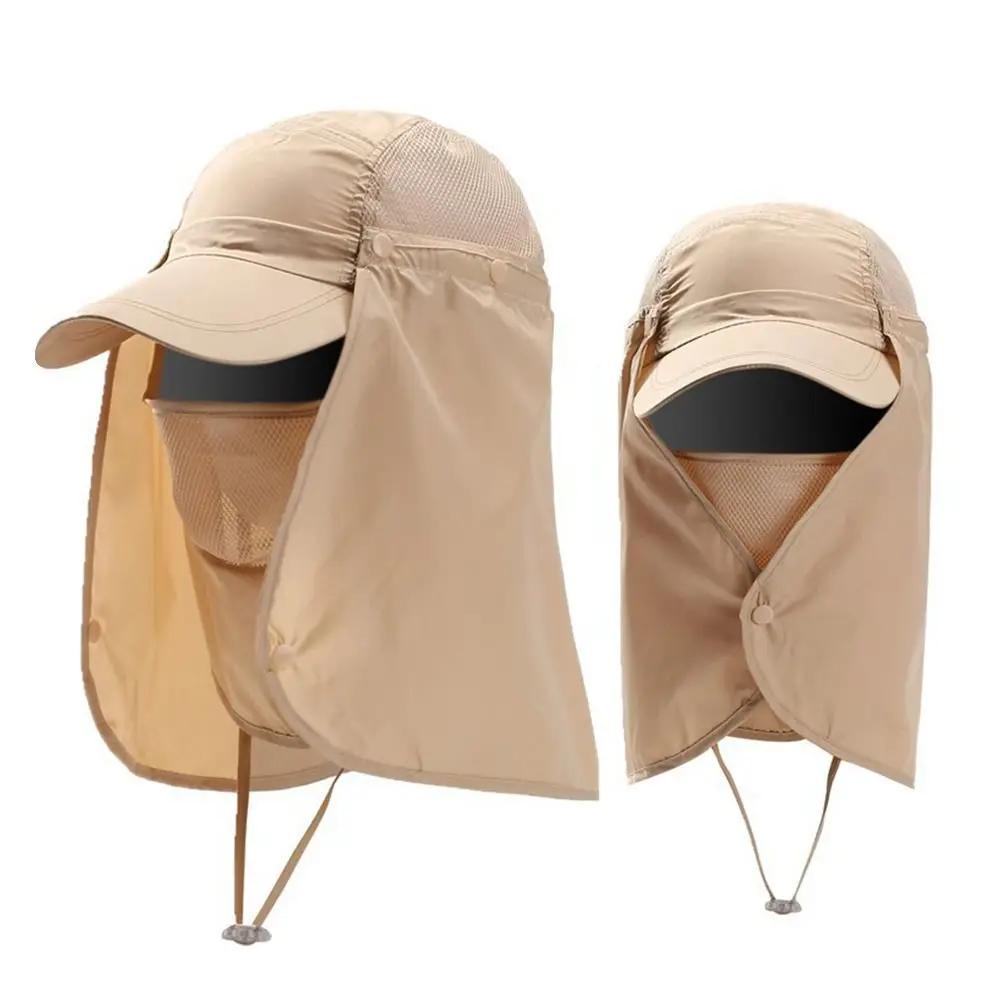 Outdoor UV Sun Protection Summer Fishing Sun Hat Breathable Neck Face Sunshade Hat Adjustable Fisherman Cap