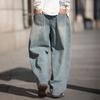 Kayiyasu Denim Loose Streetwear Baggy Solid Adjustable Winter Size Men's Wide-Leg Pants, Fit, Pants, Casual, Color, Drawstring, Relaxed, Stylish,