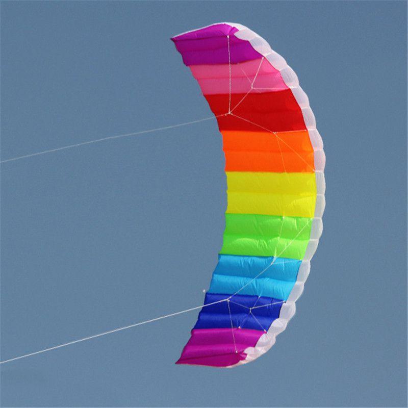 Zmeu Vibrant Curcubeu cu Linie Dublă Parapantă Acrobatică pentru Distracție și Aventură în Aer Liber