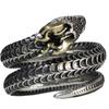 Snake Ring Male Dragon Snake Ring with Horns Live Mouth Multi-circle Ring Adjustable Retro Ethnic Style Zodiac