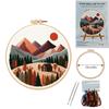 1set Spring/Summer Mountain and Sea Series Embroidery DIY Material Kit, including tools, suitable for beginners. Hand embroidery fabric materials.