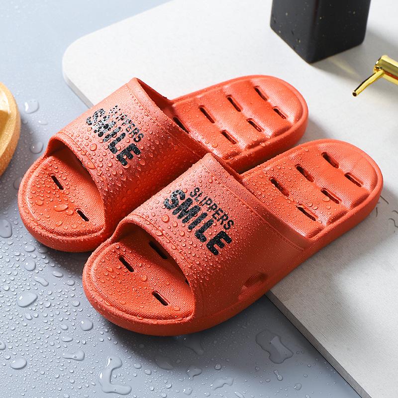 Slippers women's summer simple water leakage indoor home hotel bathroom bath soft bottom couple men's cool slippers