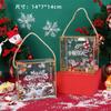 5Pcs Christmas PET Transparent Handbag Baked Cookie Snowflake Puff Pastry Xmas Party Gift Packaging Boxes