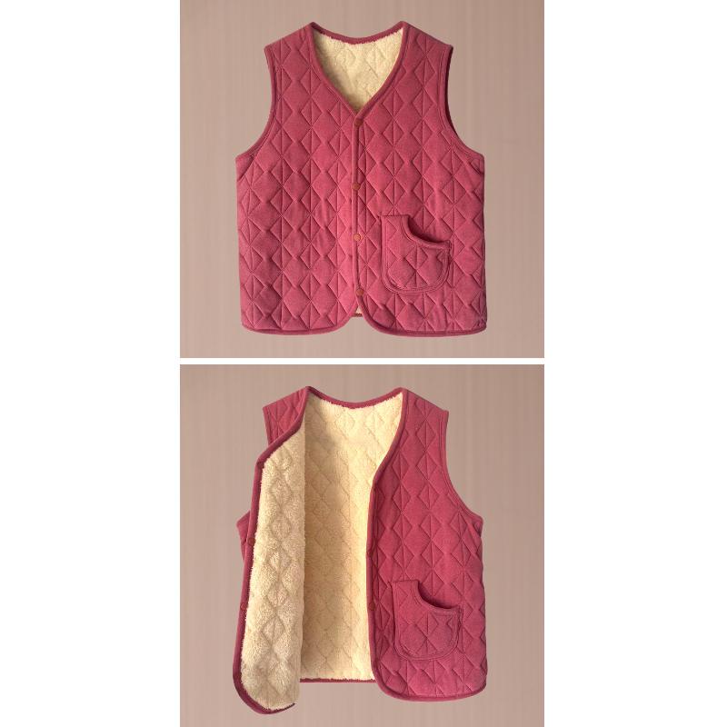 Dámská zimní móda plus size vesta s výstřihem do V, bez rukávů, jednobarevná, fleecová, hřejivá vesta, vesta