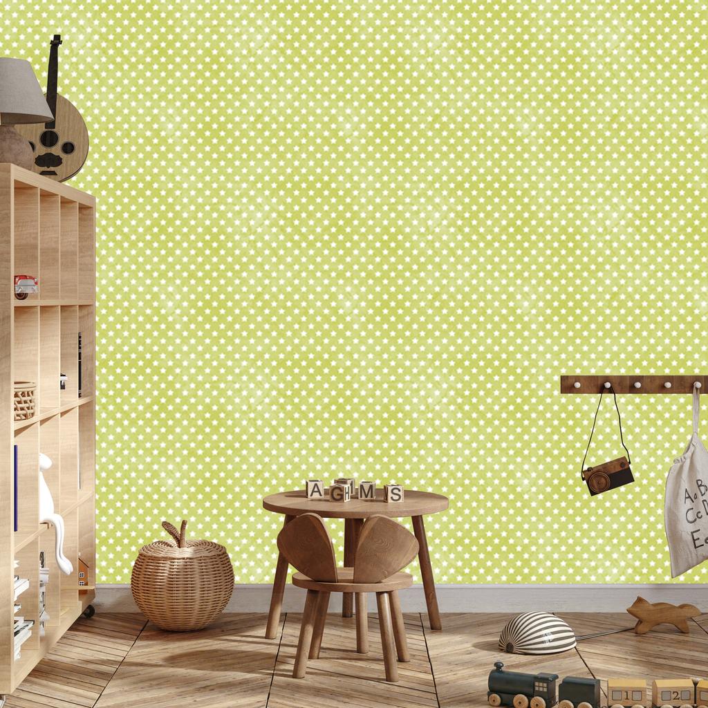 Stars Wallpaper Yellow, Cream and Beige for Living Room and Bedroom 50x1000