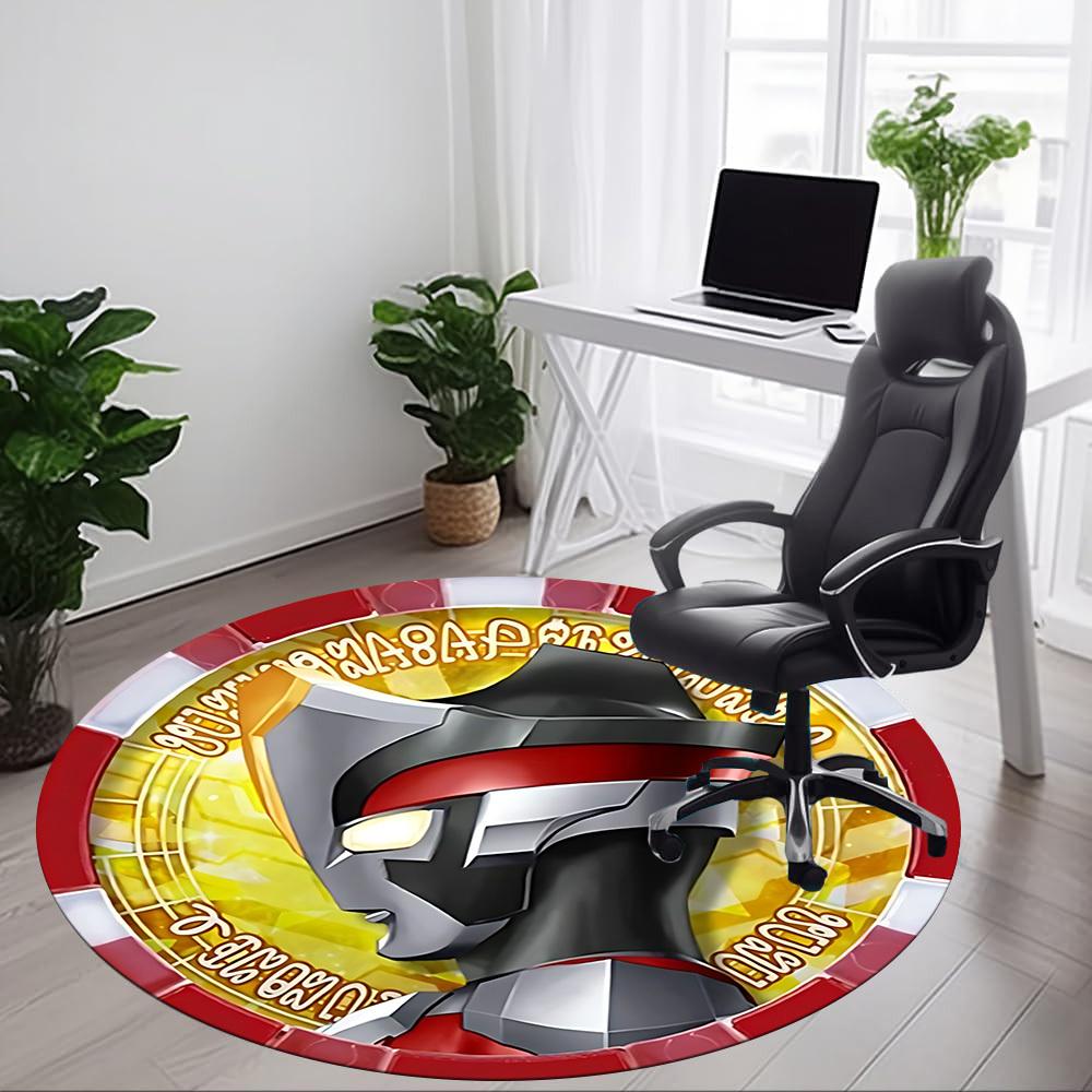 1 Stück Ultraman Stuhlteppich für das Büro, rutschfest, maschinenwaschbarer Teppich für das Büro, Raum-Urlaubsdekoration für Weihnachten, Geburtstag, Polyester