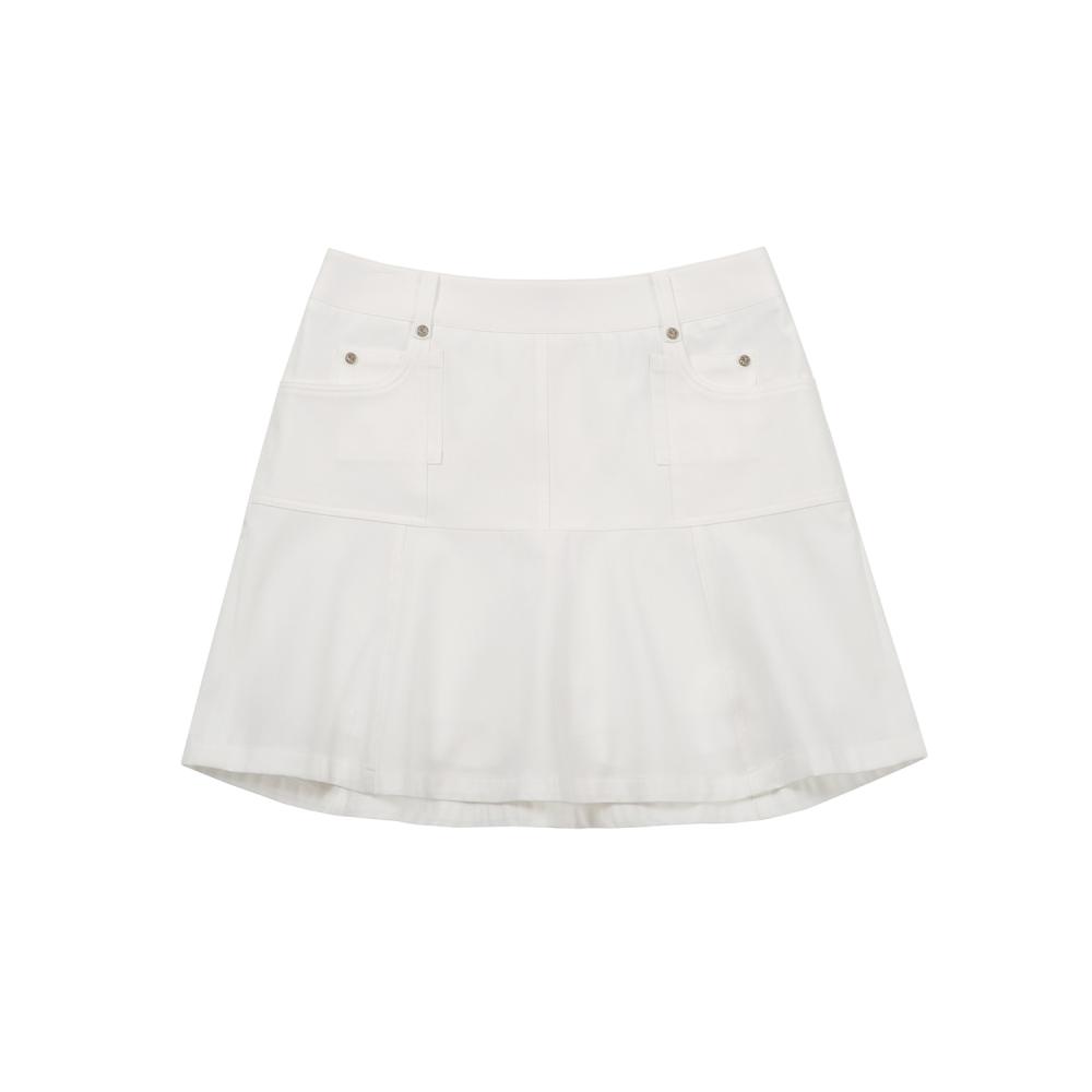 MARTINE GOLF Feminine Flare Skirt_White