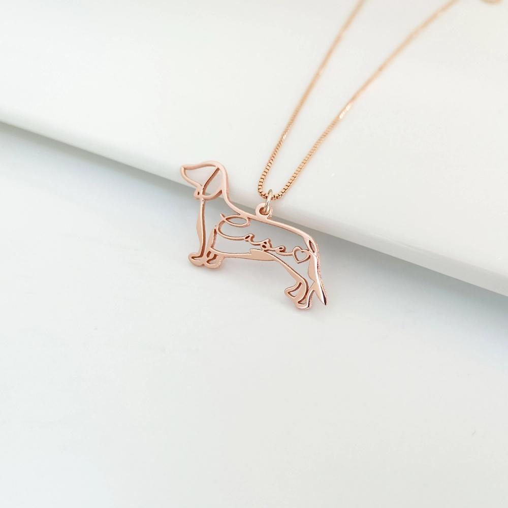 Personalized Custom Name Necklace Commemorative Pet Dog Stainless Steel Necklace Christmas Birthday Gift for Pet Lovers
