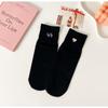 Spring Versatile Letter Heart Mid-calf Socks for Ladies, Breathable Cotton Socks
