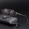 Metal full frame sunglasses men's new European and American fashion personalized double beam spring mirror legs sunscreen small frame sunglasses