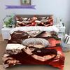 Anime Pattern Bedding Quilt Set Quilt Cover Pillowcase Home Decoration Birthday Gift (1 * Duvet Cover + 2 * Pillowcase, Without Core)