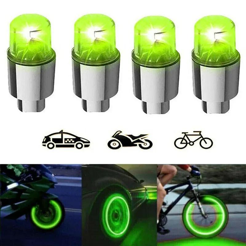 Colorful LED Wheel Valve Lights Motorcycle Car Wheel Tire Valve Caps Universal Dustproof Bicycle Valve Cover Amagi