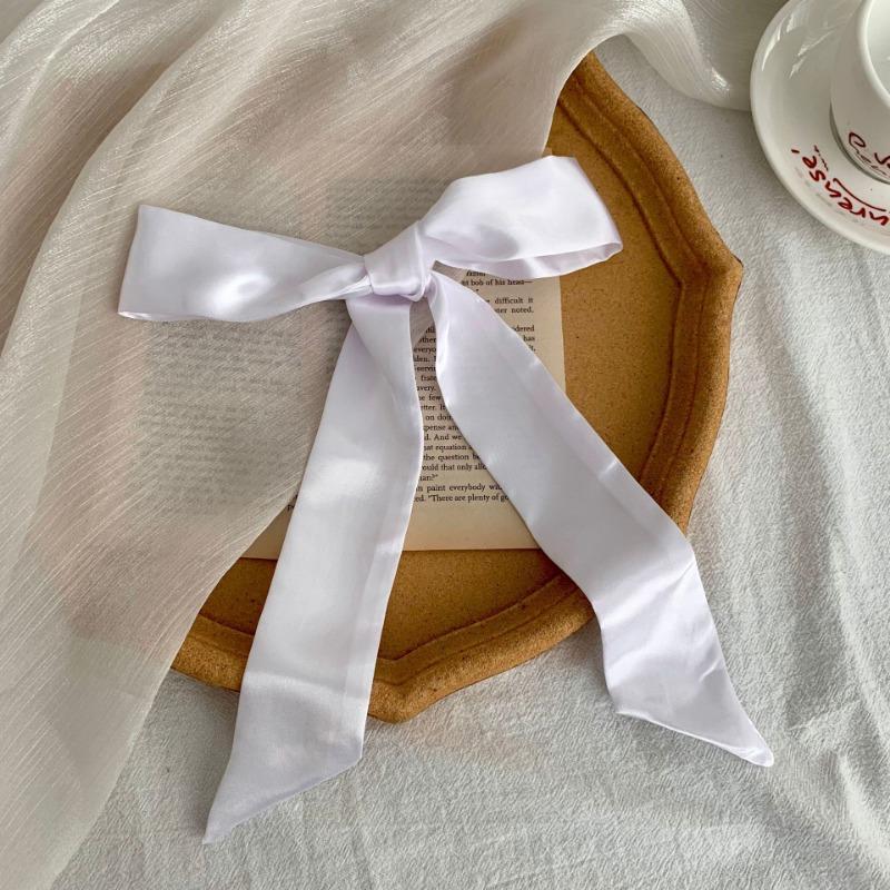 Imitation silk scarf, long strip, high-end feeling, multi-purpose neck protector, small scarf, tied bag, streamer, headscarf, headband, waist belt.