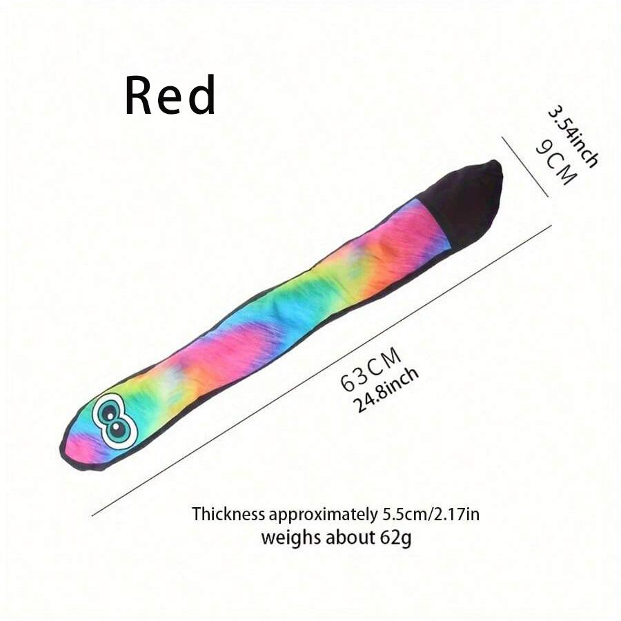 Прочная плюшевая пищалка для собак  Змея с большими глазами  (Случайный шаблон) XS（old） красный