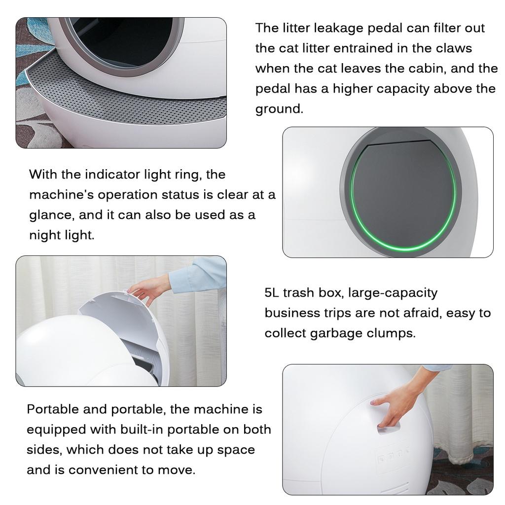 Lid Cats Toilet Splash-proof Automatic Closed Smart Wifi Pet Litter Tray Self Cleaning With Litter Scoop Electric Cat Litter Box
