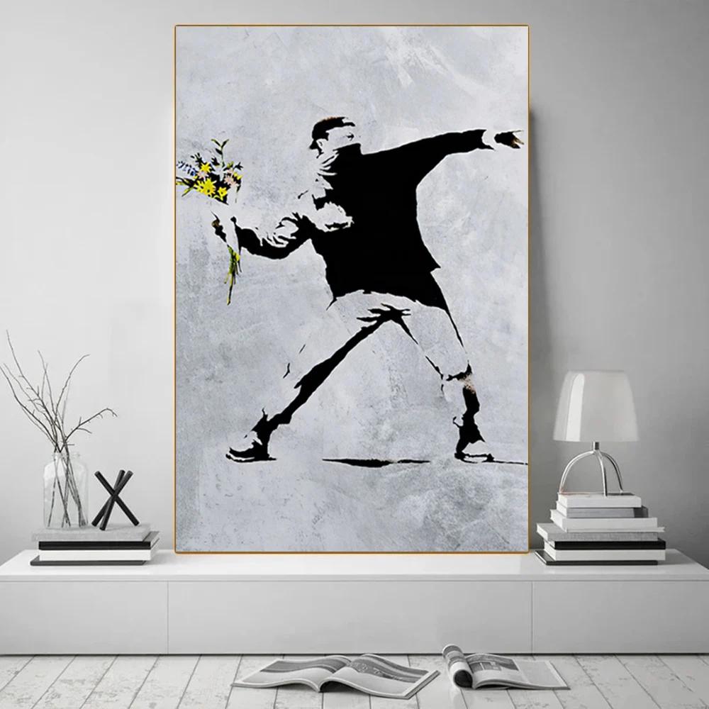 Street Graffiti Abstract Art Wall Posters Girl With Balloon Modern Home Room Decor Canvas Painting Mural Pictures Prints Artwork