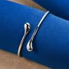 Luxurious 925 Sterling Silver Delicate Drop Open Bracelet Women Fashion Party Wedding Jewelry Accessories