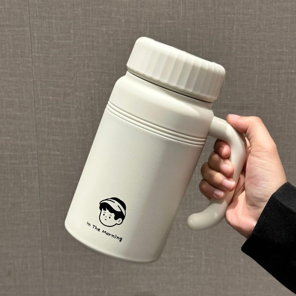 Large Capacity Stainless Steel Water Bottle Stylish Tea Cup Durable Vacuum Flasks  Outdoor Use