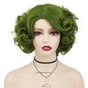 Olivgrüne Perücke für Frauen Synthetische Kurze Große Lockige Perücken Cosplay Halloween Kostümparty Flauschiger Stil Hochtemperaturfaser