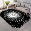Sun and Moon Mandala Rug for Living Room Decor Boho Chic Area Rugs Home Decor Anti Slip Carpet Can Be Machine Washed