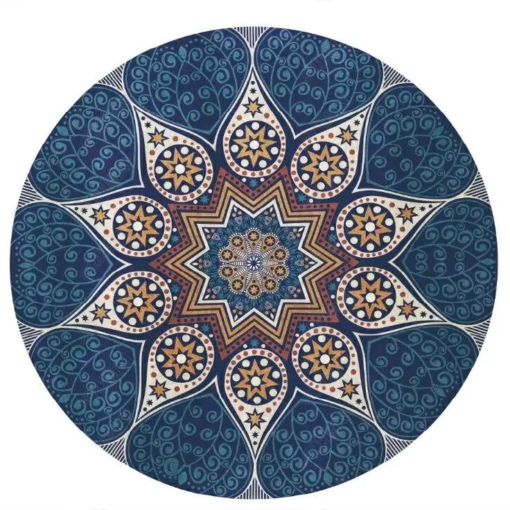 American Ethnic Bohemian Round Carpet Living Room Bedroom Decorate Coffee Table Rug Hanging Basket Computer Swivel Chair Mat