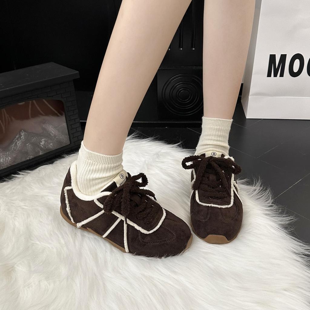 thick-soled velvet Forrest Gump shoes, German training shoes, women's 2025 new autumn and winter board shoes