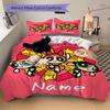 Custom Textile Power Puff Girls Bedding 3 Piece Set HD Print Duvet Cover Pillowcases for Teens Adult Bedroom Decoration
