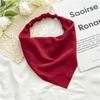 Ruoshui Woman Girls Solid Summer Head Scarf Chiffon Triangle Bandanas Women Elastic Hairband Hair Accessories Headwear Ornaments