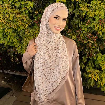110Cm Cotton Viscose Square Scarf Woman Muslim Hijabs Shawls Flower Print Hijab Headscarf Premium Soft Handkerchief Scarves