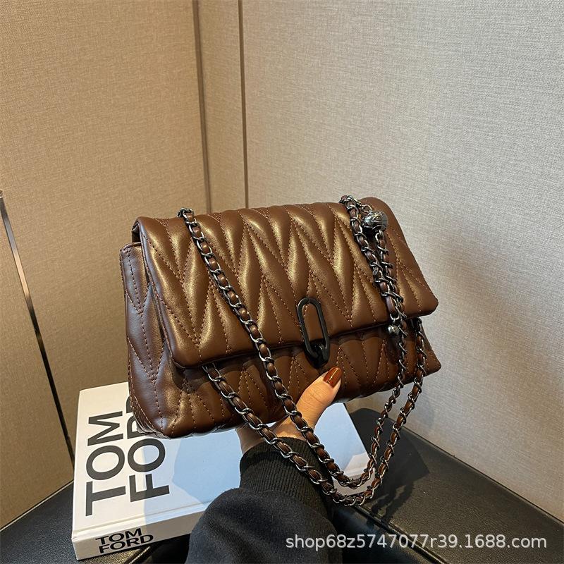 Premium Sense Bag Women's 2025 New Trendy Rhombus Fashion Texture Shoulder Bag Internet Celebrity Foreign Style Niche Messenger Women's Bag