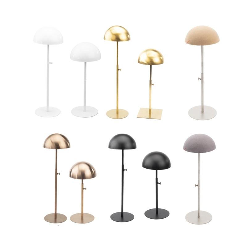 Adjustable Hat Holder Wigs Head Stand Practical Metal Home Hat Storage Stable Metal Stand for Hat and Wig Display