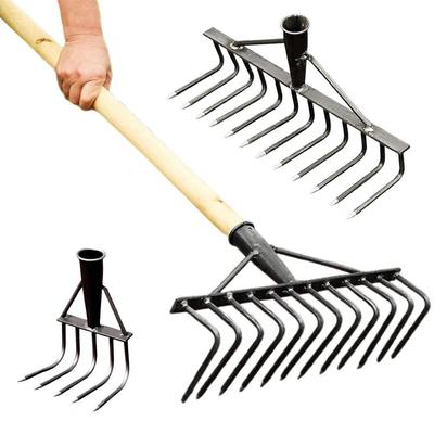 Grabie do grządek stalowe Grabie ogrodowe do pielenia Grabie do pielenia stalowe wytrzymałe Zestaw ręcznych narzędzi do pielenia do ogrodnictwa Gleba na grządkach warzywnych