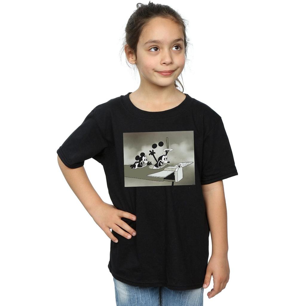Disney Girls Mickey Mouse Crazy Pilot Cotton T-Shirt