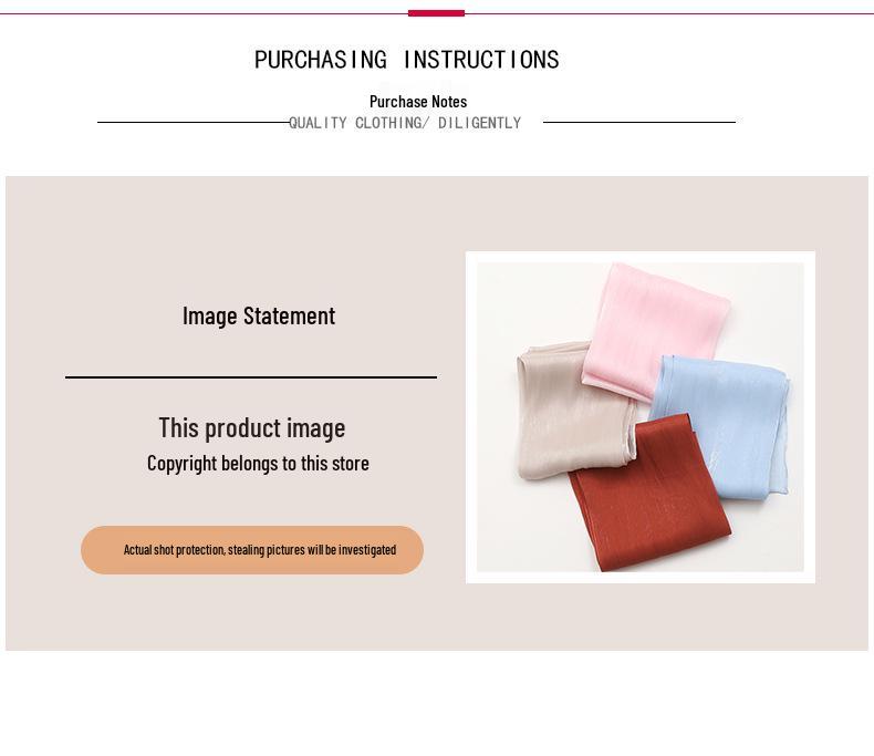 2025 Frühling/Sommer Damen Seidenschal: Leichter, einfarbiger Sonnenschutzschal