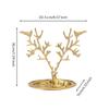 Deer Branching Jewelry Stand Tone Tray Ridged Edge Decor Piece