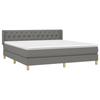 Maison Exclusive - Sommier à lattes de lit avec matelas Gris foncé 160x200cm Tissu