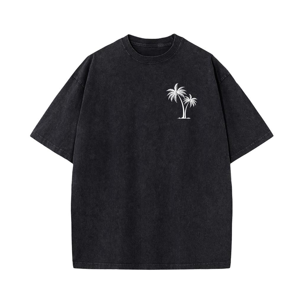Men's Printed Round Neck T-Shirt Casual Sports Short-Sleeve Top