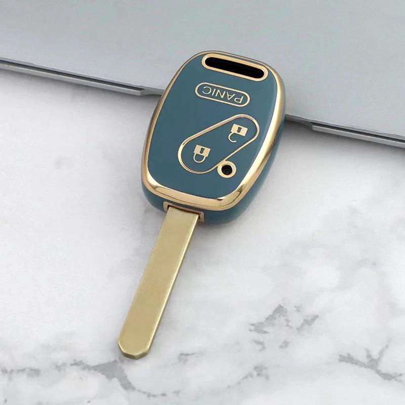 2/3/4 Buttons Car Remote Shell Holder Fob For Honda Accord Civic Crv Cr-V Pilot Insight Ridgeline Tpu Key Case Cover Accessories